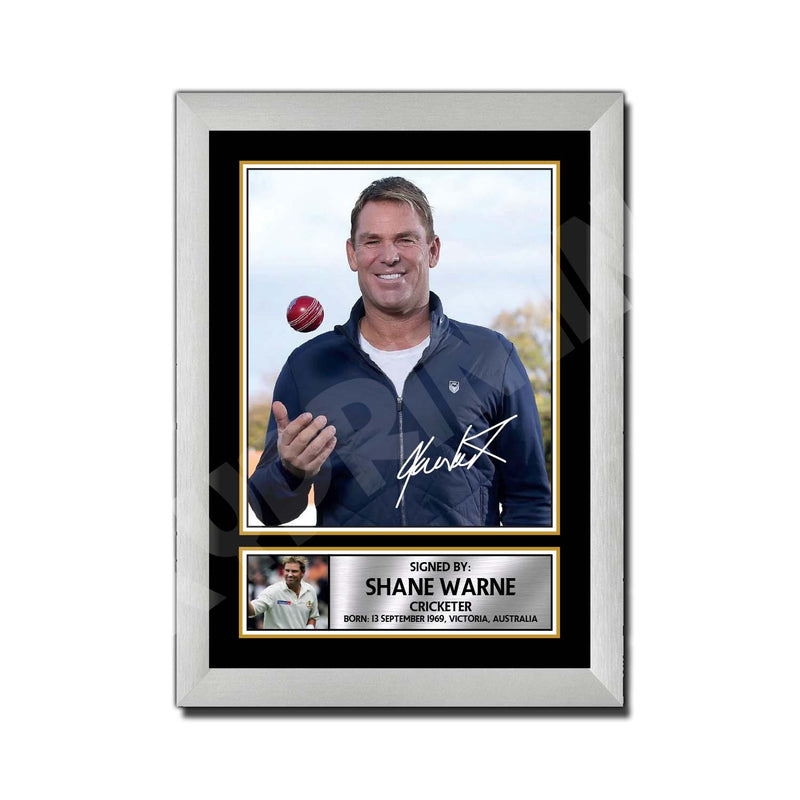 SHANE WARNE Limited Edition Cricketer Signed Print - Cricket Player