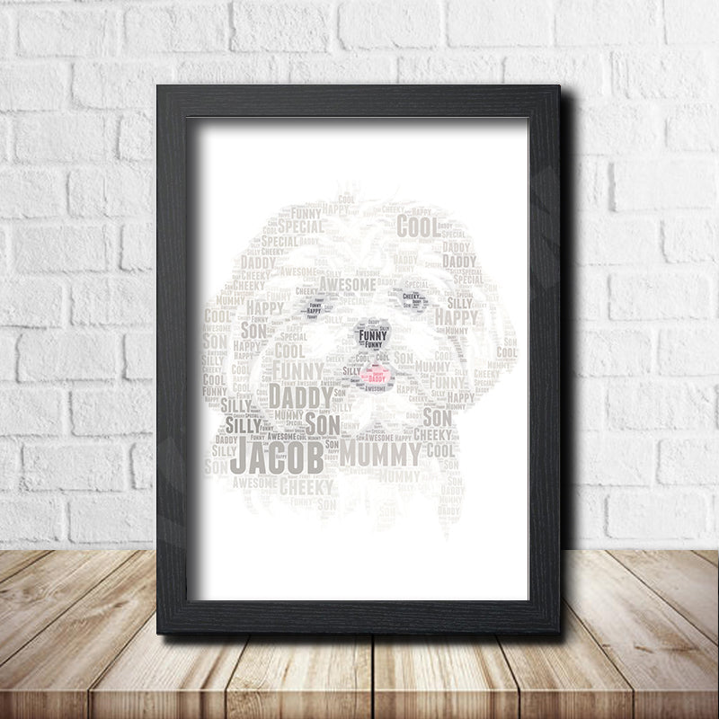 Personalised Shiatsu 1 Word Art Poster Print – A4 Print + Black Frame