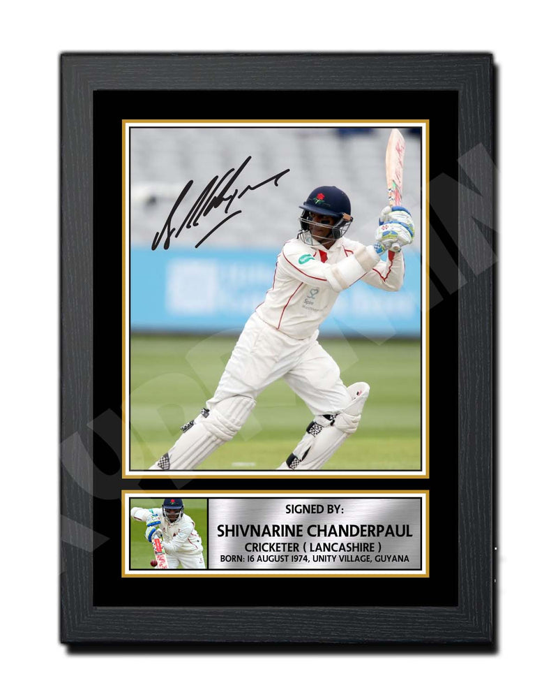 SHIVNARINE CHANDERPAUL LANCASHIRE Limited Edition Cricketer Signed Print - Cricket Player