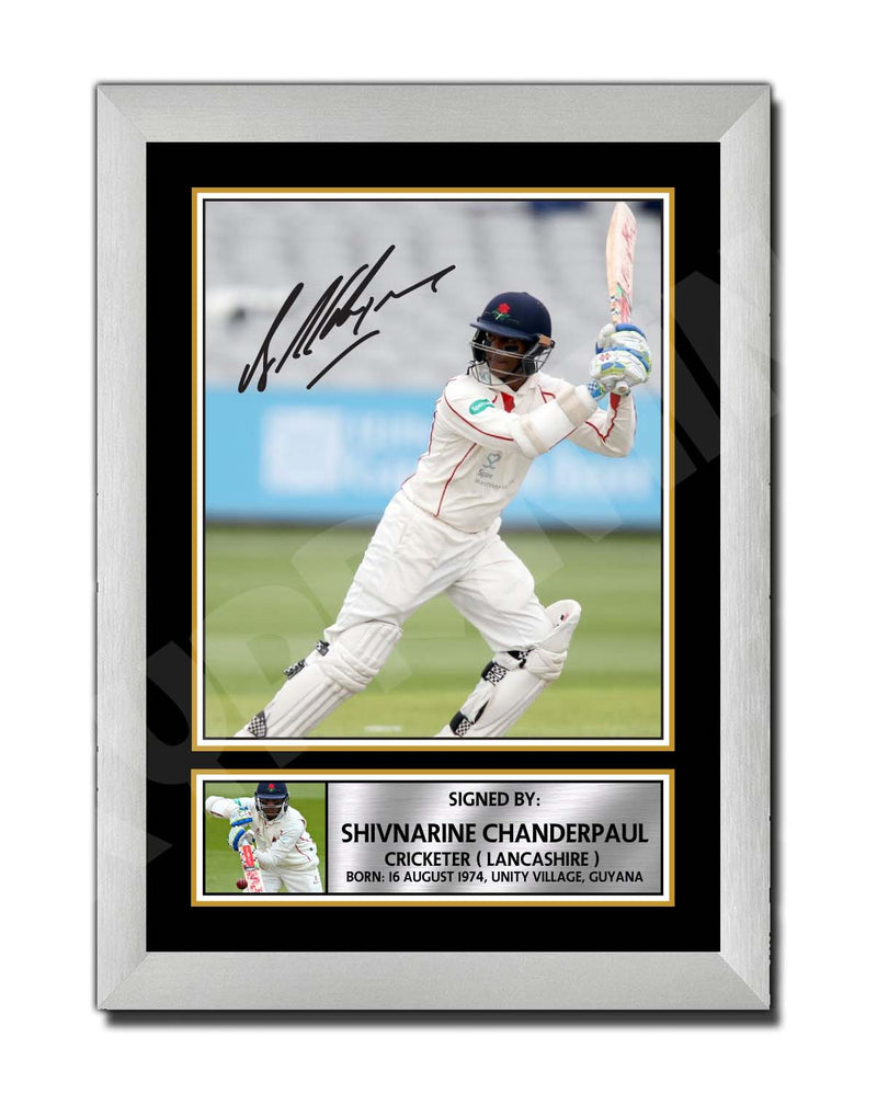 SHIVNARINE CHANDERPAUL LANCASHIRE Limited Edition Cricketer Signed Print - Cricket Player