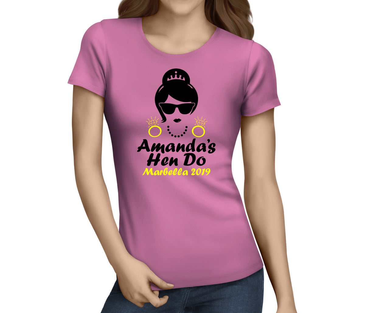 Silhouette Colour Hen T-Shirt - Any Name - Party Tee