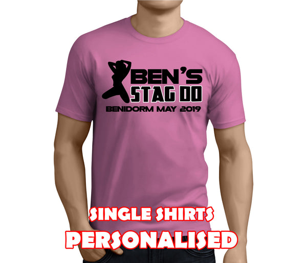 Silhouette Black Custom Stag T-Shirt - Any Name - Party Tee