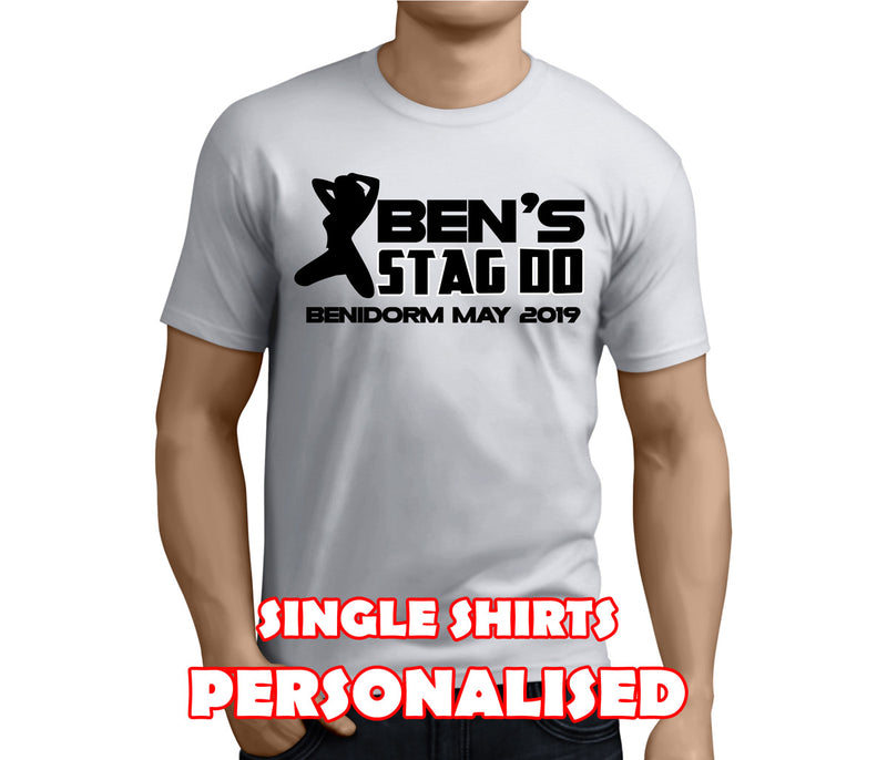 Silhouette Black Custom Stag T-Shirt - Any Name - Party Tee