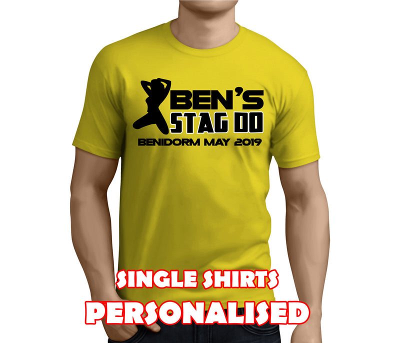 Silhouette Black Custom Stag T-Shirt - Any Name - Party Tee