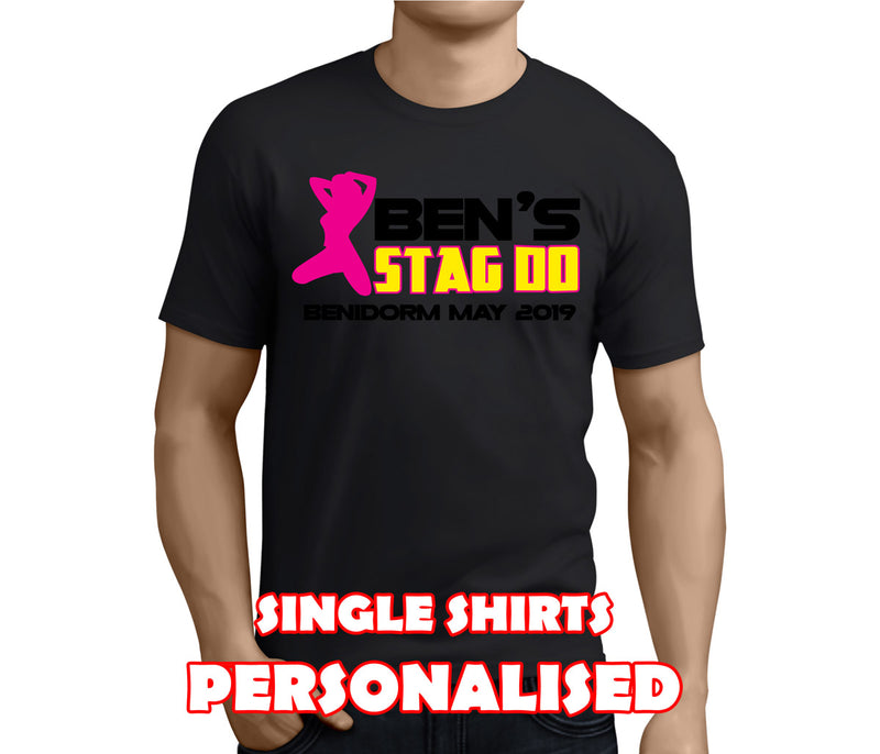 Silhouette Colour Custom Stag T-Shirt - Any Name - Party Tee