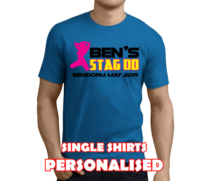 Silhouette Colour Custom Stag T-Shirt - Any Name - Party Tee