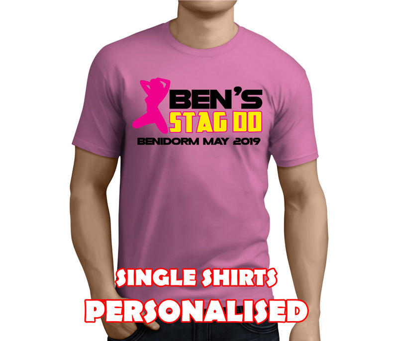 Silhouette Colour Custom Stag T-Shirt - Any Name - Party Tee
