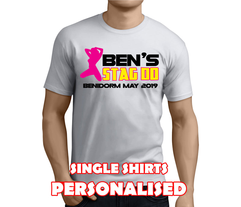 Silhouette Colour Custom Stag T-Shirt - Any Name - Party Tee