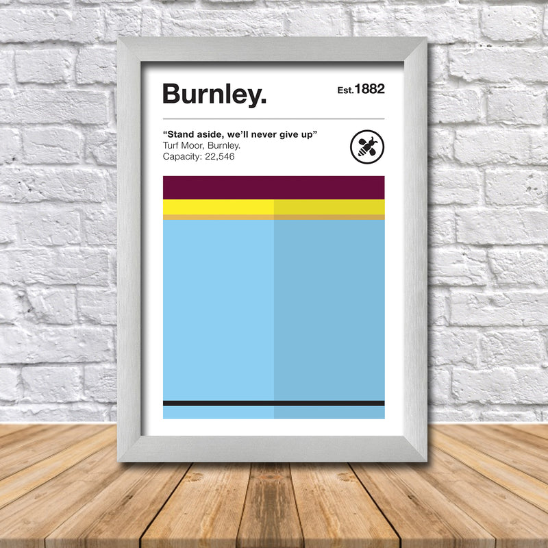 Retro Burnley Club Colours - Burnley Fan Football Poster