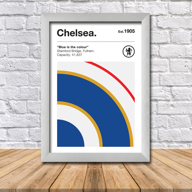 Retro Chelsea Club Colours - Cheslea Fan Football Poster