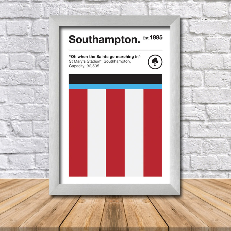 Retro Southampton Club Colours - Southampton Fan Football Poster