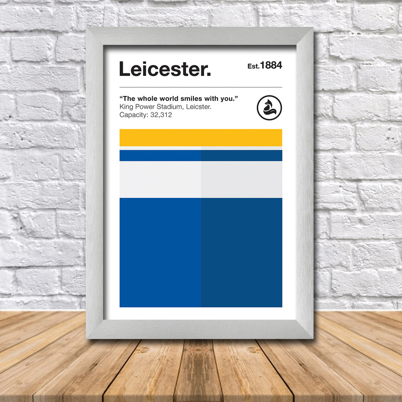 Retro Leicester Club Colours - Leicester Fan Football Poster
