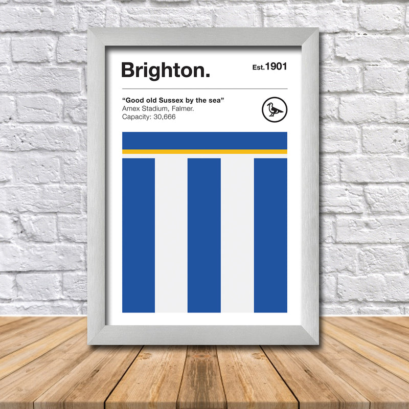 Retro Brighton Club Colours - Brighton Fan Football Poster