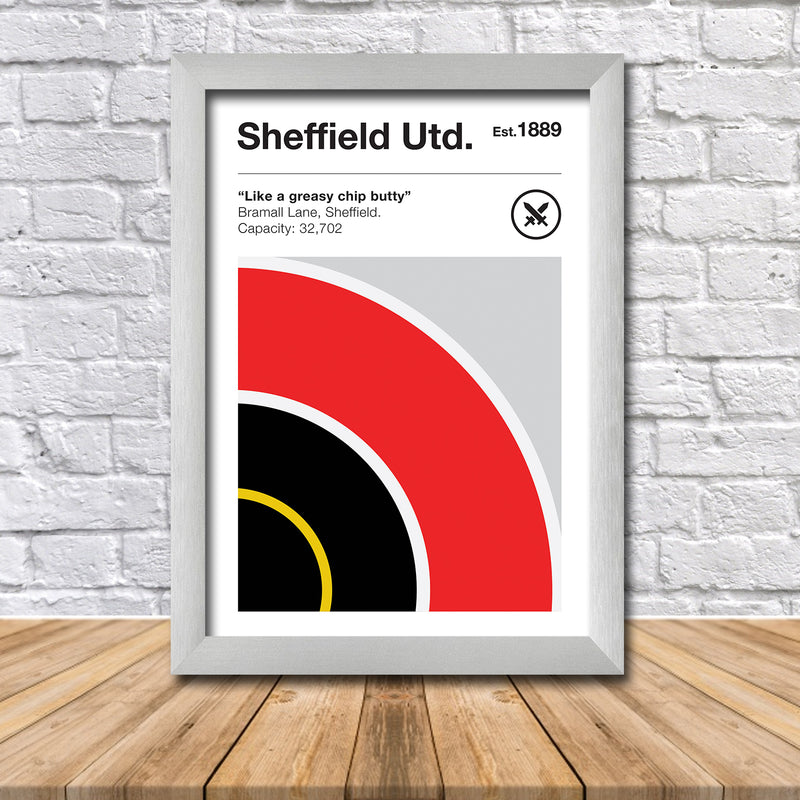 Retro Sheffield United Club Colours - Sheffield United Fan Football Poster