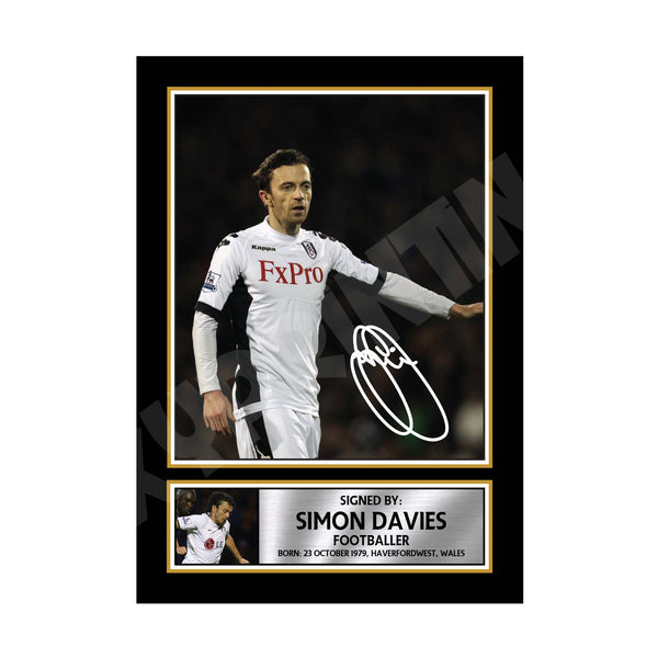 SIMON DAVIES Football Player Printed Signature Print