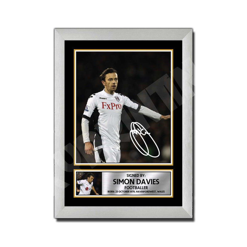 SIMON DAVIES Limited Edition Football Player Signed Print - Football