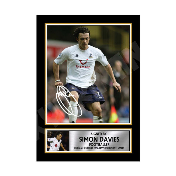 SIMON DAVIES 2 Football Player Printed Signature Print
