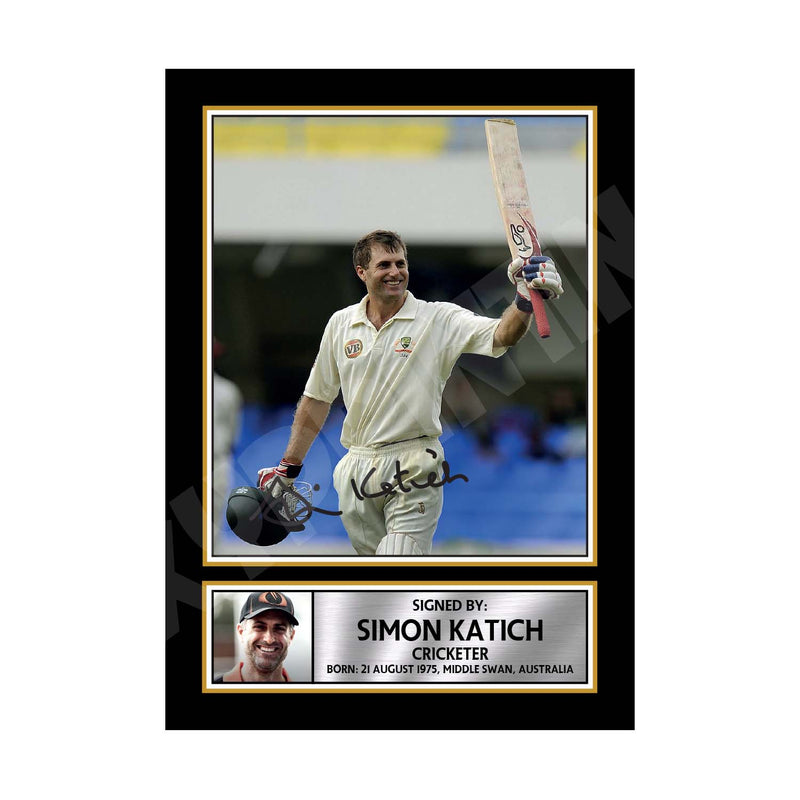 SIMON KATICH Limited Edition Cricketer Signed Print - Cricket Player