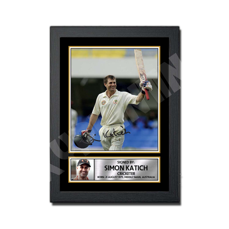 SIMON KATICH Limited Edition Cricketer Signed Print - Cricket Player