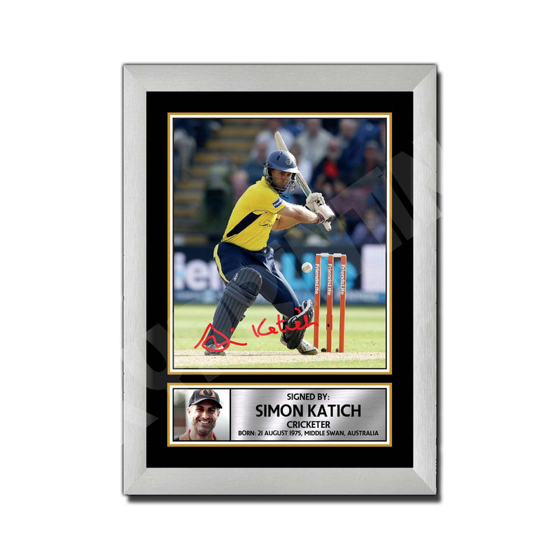 SIMON KATICH 2 Limited Edition Cricketer Signed Print - Cricket Player