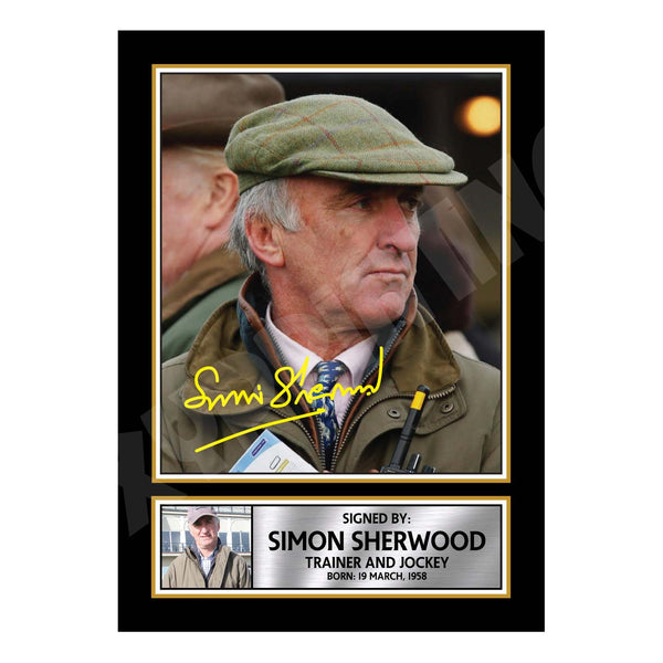 SIMON SHERWOOD Horse Racer Printed Signature Print – Horse Racing