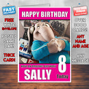 SING MEENA PINK SJ THEME INSPIRED Style PERSONALISED Kids Adult FUNNY Birthday Card