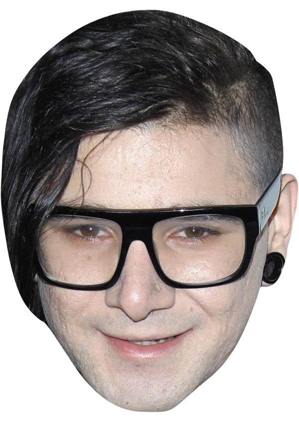 SKRILLEX JB - Music Star Fancy Dress Cardboard Celebrity Party Face Mask