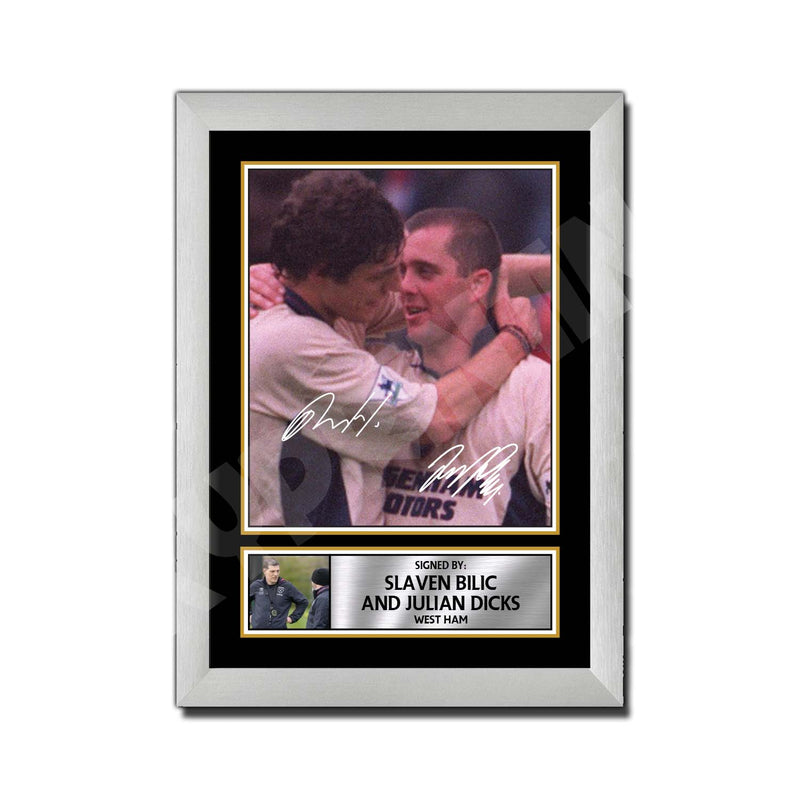 SLAVEN BILIC _ JULIAN DICKS (1) Limited Edition Football Player Signed Print - Football