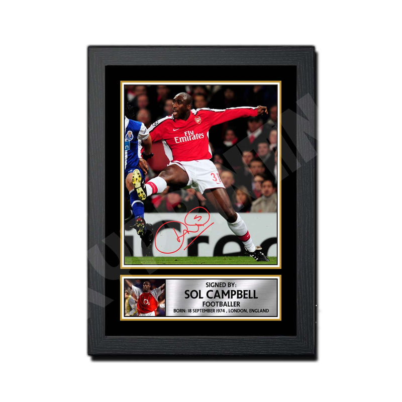 SOL CAMPBELL Limited Edition Football Player Signed Print - Football