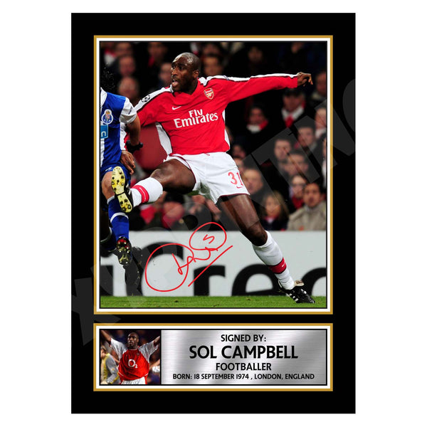 SOL CAMPBELL Football Player Printed Signature Print
