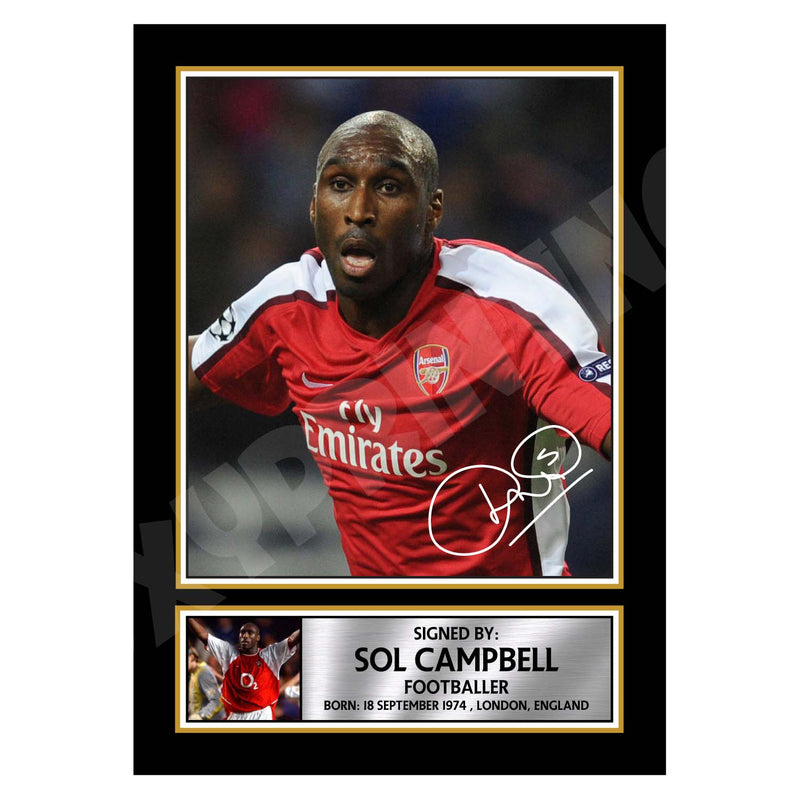 SOL CAMPBELL 2 Limited Edition Football Player Signed Print - Football