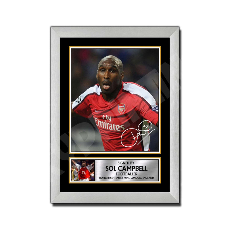 SOL CAMPBELL 2 Limited Edition Football Player Signed Print - Football