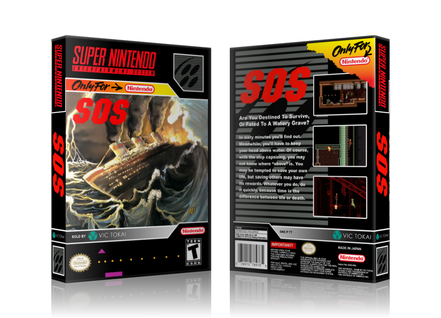 SOS Replacement Nintendo SNES Game Case Or Cover – SNES Replacement Game case product image 1