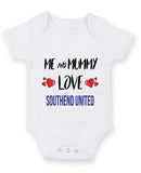 Me and Mummy love SOUTHEND UNITED Personalised FOOTBALL TEAM Baby Grow