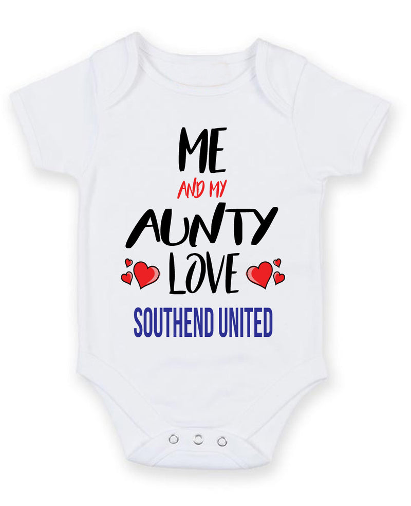 Me and My Aunty Love SOUTHEND UNITED Personalised FOOTBALL TEAM Baby Grow