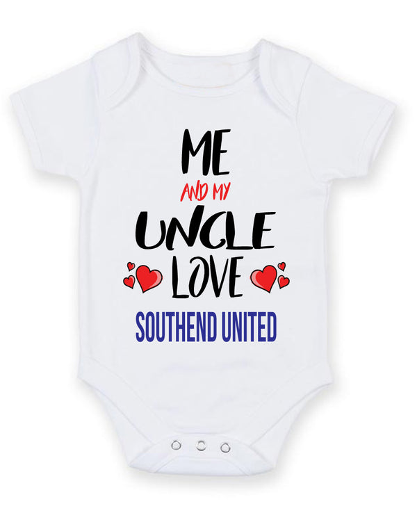 Me and My Uncle Love SOUTHEND UNITED Personalised FOOTBALL TEAM Baby Grow