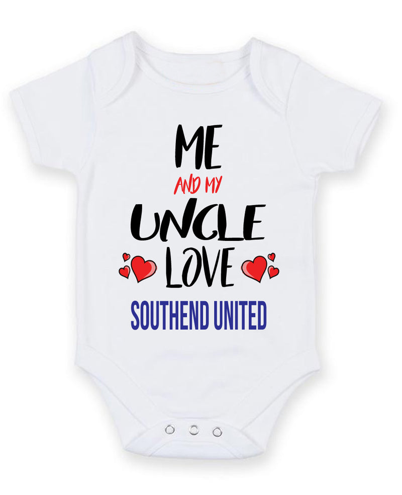 Me and My Uncle Love SOUTHEND UNITED Personalised FOOTBALL TEAM Baby Grow