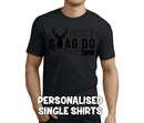 Stag 'A' Black Custom Stag T-Shirt - Any Name - Party Tee