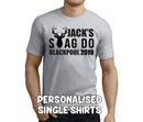 Stag 'A' Black Custom Stag T-Shirt - Any Name - Party Tee