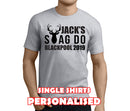 Stag 'A' Black Custom Stag T-Shirt - Any Name - Party Tee