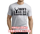 Stag 'A' Black Custom Stag T-Shirt - Any Name - Party Tee