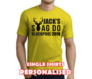 Stag 'A' Black Custom Stag T-Shirt - Any Name - Party Tee