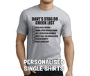 Stag Do Checklist Black Custom Stag T-Shirt - Any Name - Party Tee