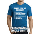 Stag Do Checklist White Custom Stag T-Shirt - Any Name - Party Tee