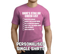 Stag Do Checklist White Custom Stag T-Shirt - Any Name - Party Tee