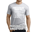 Stag Do Checklist White Custom Stag T-Shirt - Any Name - Party Tee
