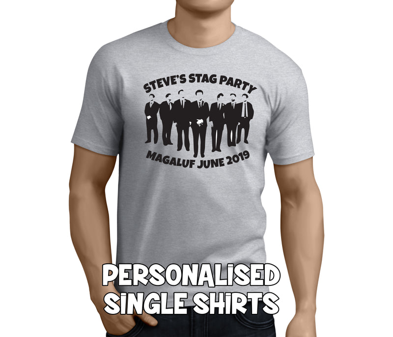 Stag Party Suits Black Custom Stag T-Shirt - Any Name - Party Tee