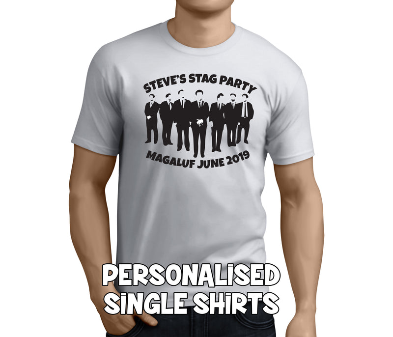 Stag Party Suits Black Custom Stag T-Shirt - Any Name - Party Tee