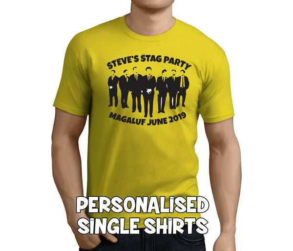 Stag Party Suits Black Custom Stag T-Shirt - Any Name - Party Tee
