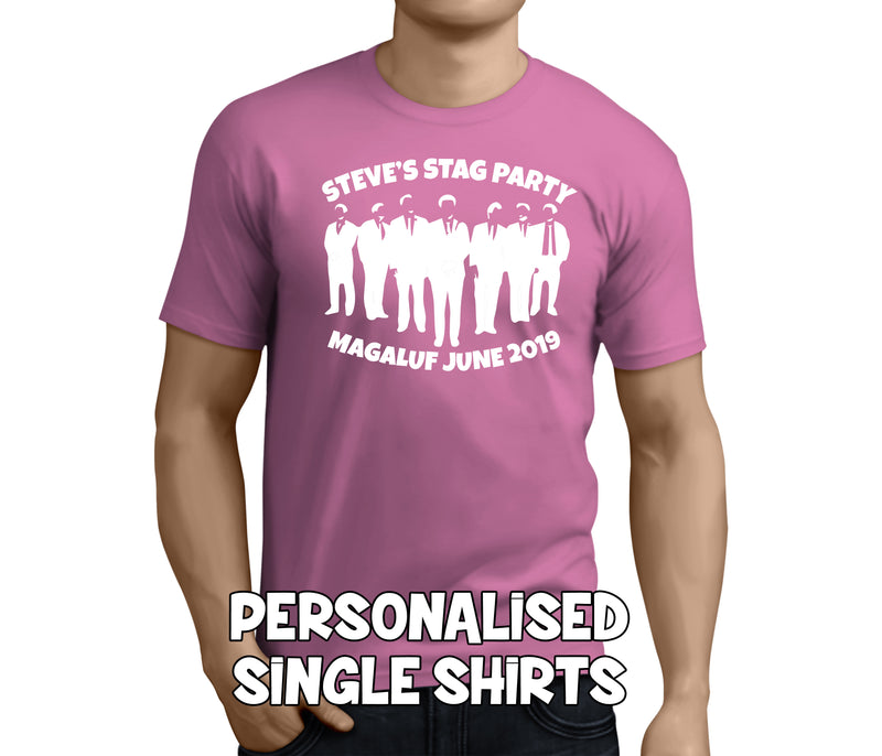 Stag Party Suits White Custom Stag T-Shirt - Any Name - Party Tee